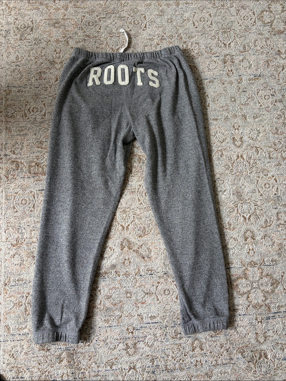 Roots Women’s Salt and Pepper  Gray Sweat Joggers with Logo